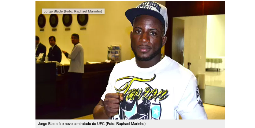 06/11/2014 09h00 - Atualizado em 06/11/2014 09h00 "Robin Hood da Vila Cruzeiro", Jorge Blade estreia no UFC neste sábado
